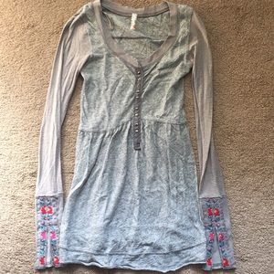 Free People Flower Power Long Shirt - Size XS